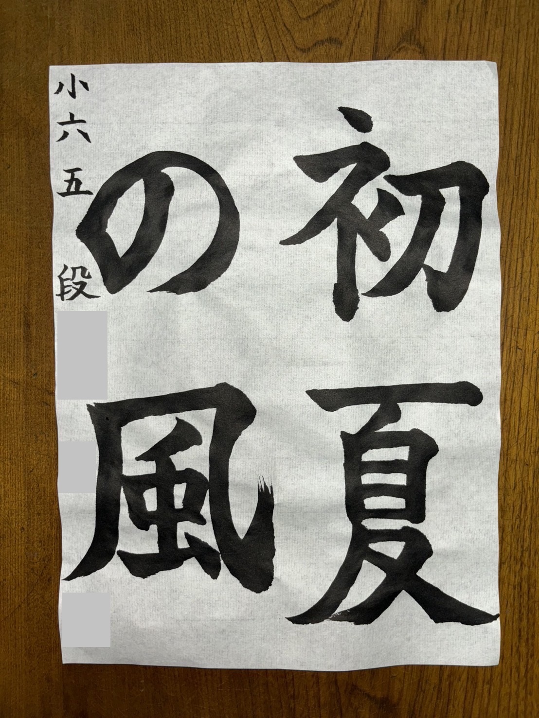 小学6年生昇段試験作品